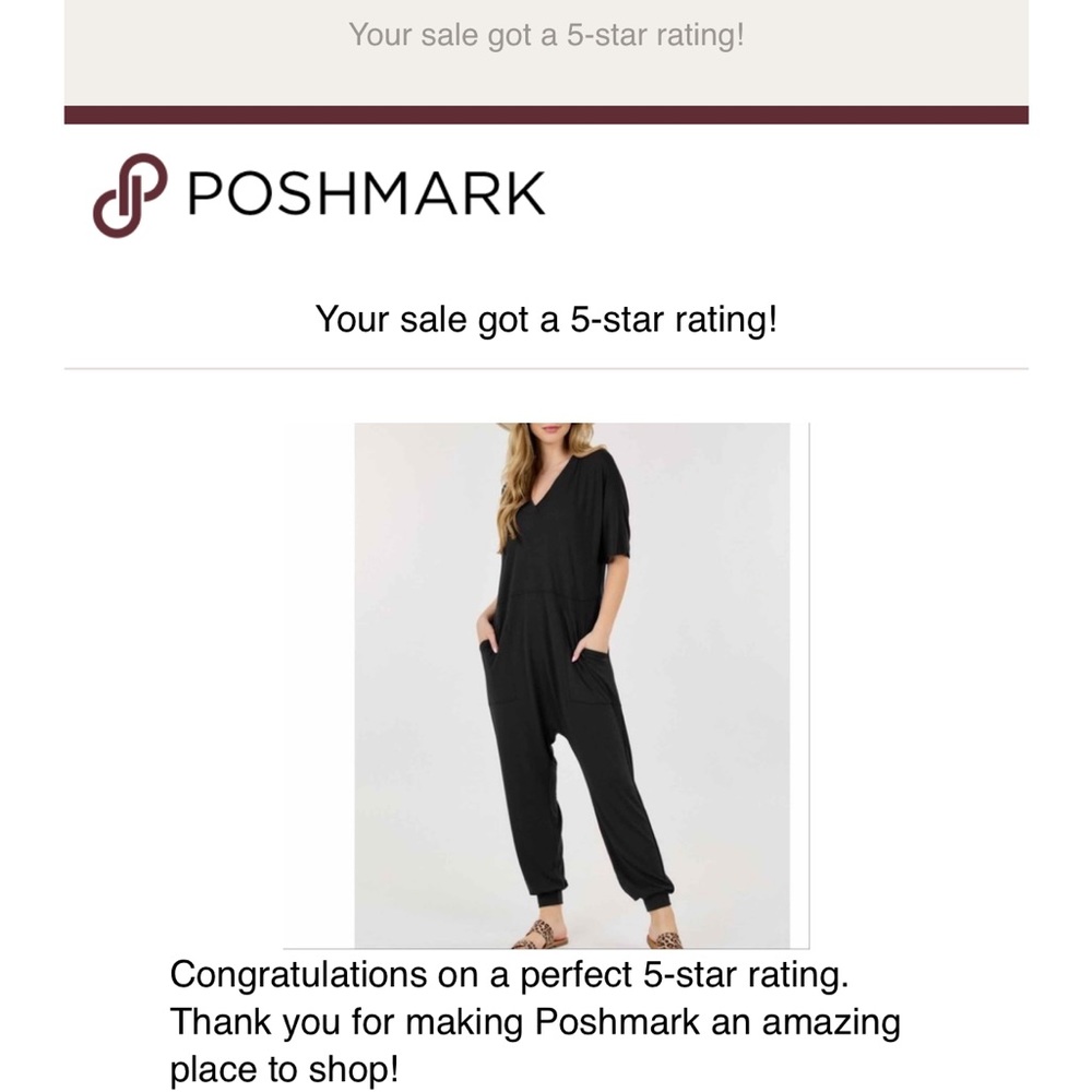 WOMEN'S COMFY V NECK SHORT SLEEVE JUMPSUIT - BLACK - Picture 2 of 5